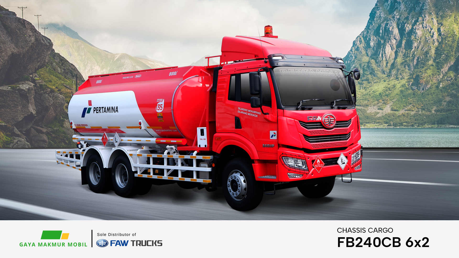 FAW FB240CB 6x2 16kl Pertamina (Euro 5)