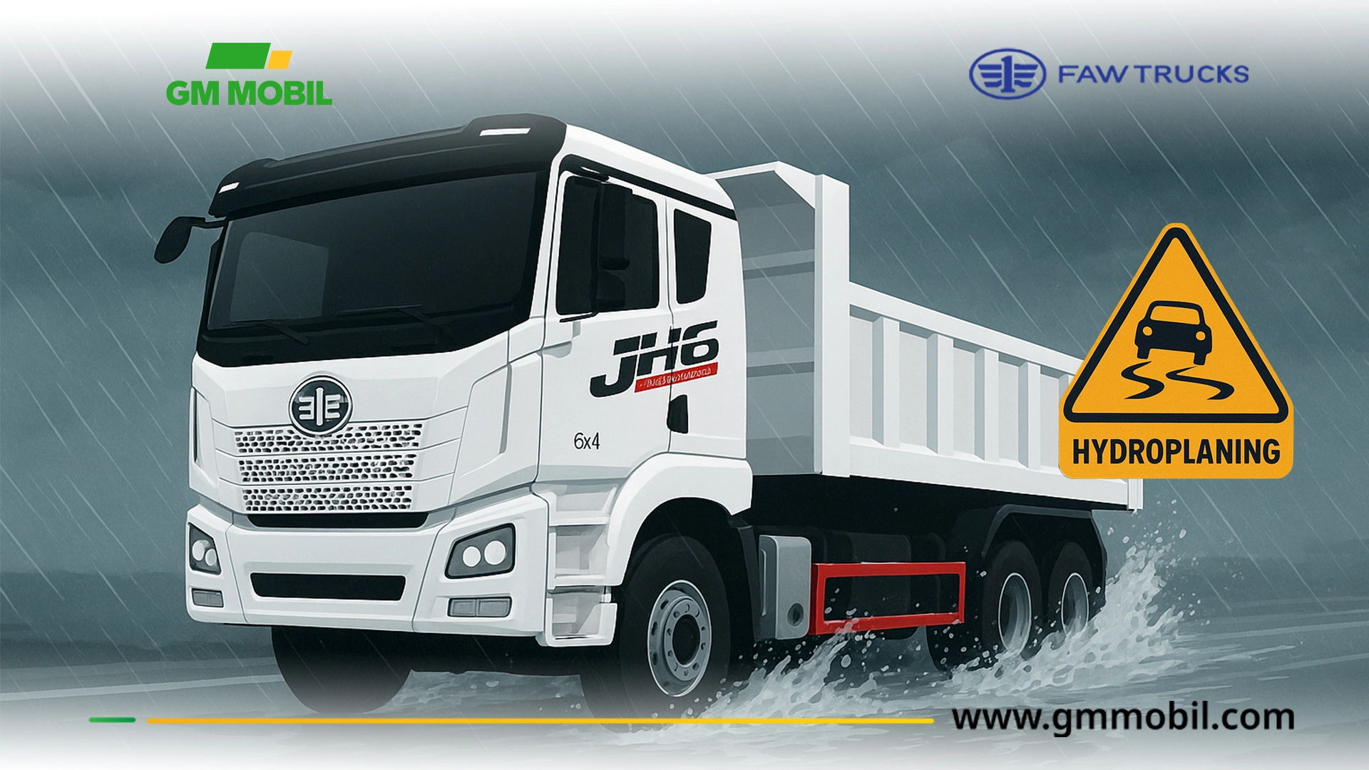 Mengatasi Hydroplaning Truk Besar & Mobil Truk Bermuatan Berat