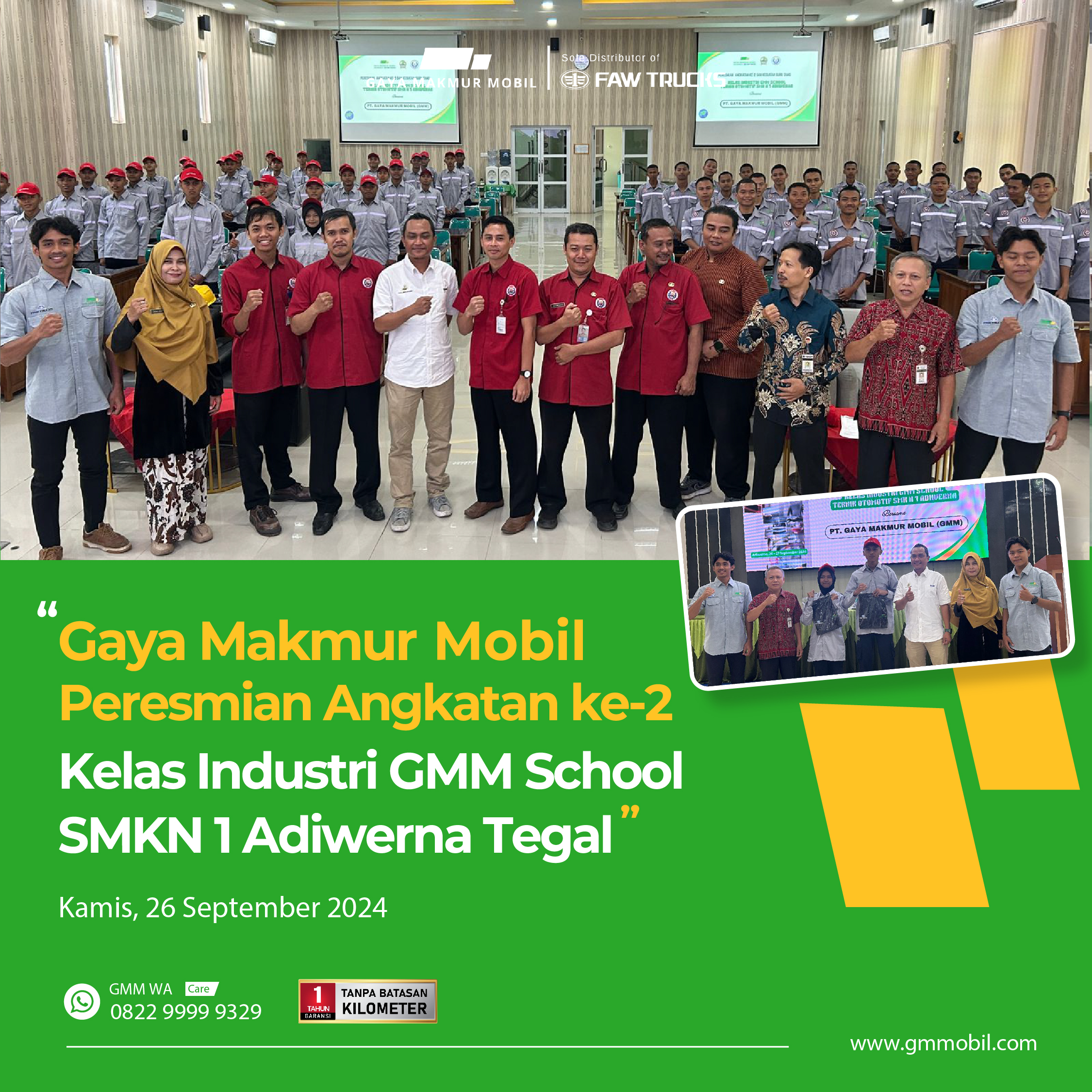 Peresmian Angkatan ke-2 Kelas Industri GMM School di SMKN 1 Adiwerna Tegal