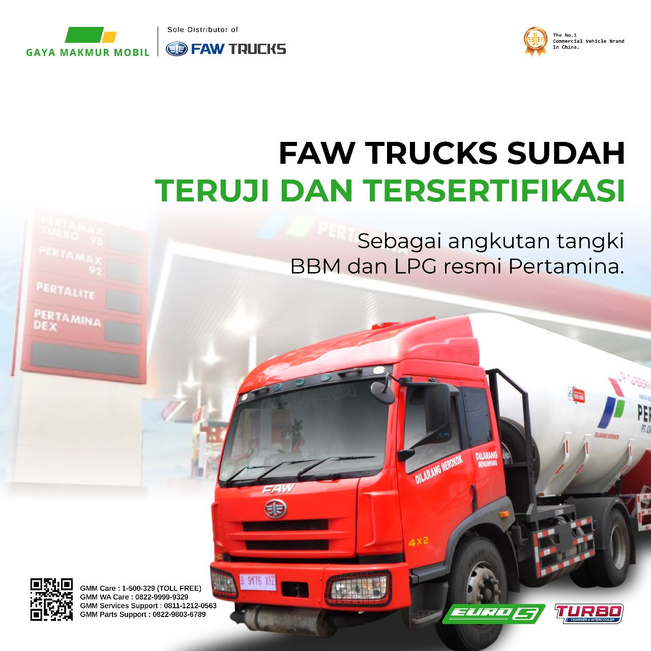 FAW Trucks Direkomendasikan Untuk Menjadi Sarana Pengangkutan Mobil Tangki BBM & LPG Pertamina