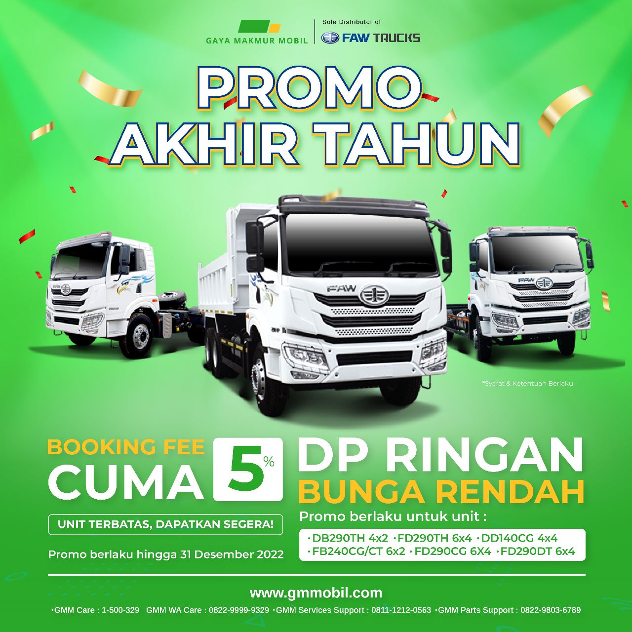 PROMO AKHIR TAHUN FAW TRUCKS DENGAN DP RINGAN BUNGA RENDAH